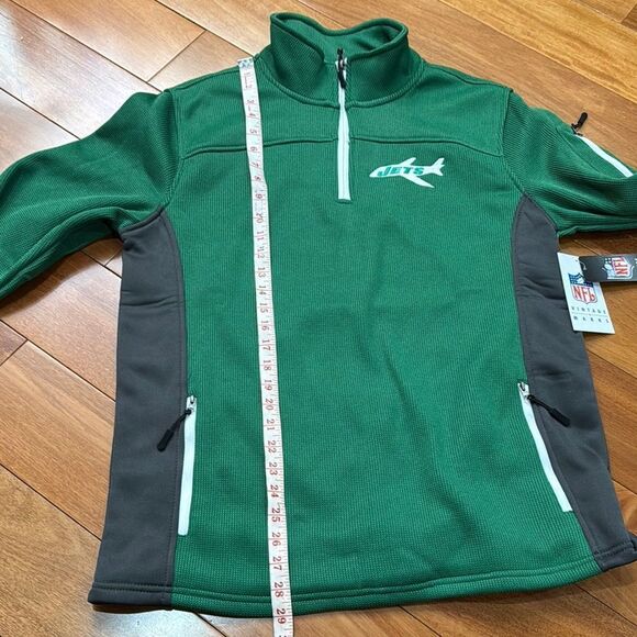NWT NY NFL Jets Official Quarter-Zip Pullover Sweatshirt with Zipper Pockets M - Picture 12 of 12